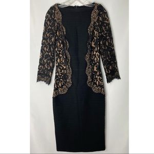 Tadashi Shoji Lace Inset Stretchy Sheath Dress XS